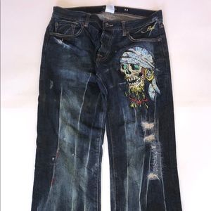 2007 Ed Hardy Full Embroidery Rare Jeans